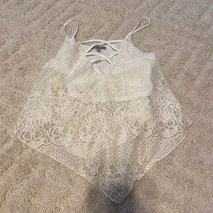 White Lacey crop top size small